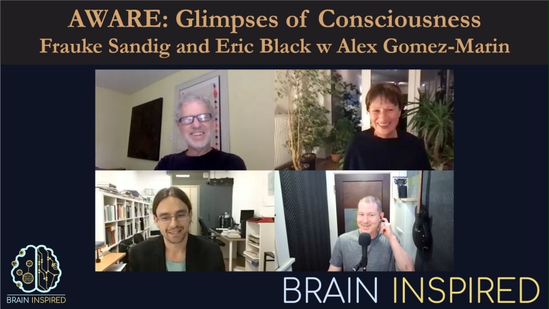 BI 168 Frauke Sandig and Eric Black w Alex Gomez-Marin: AWARE: Glimpses of Consciousness